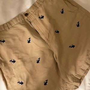 Brooks brothers whale embroidered khaki shorts